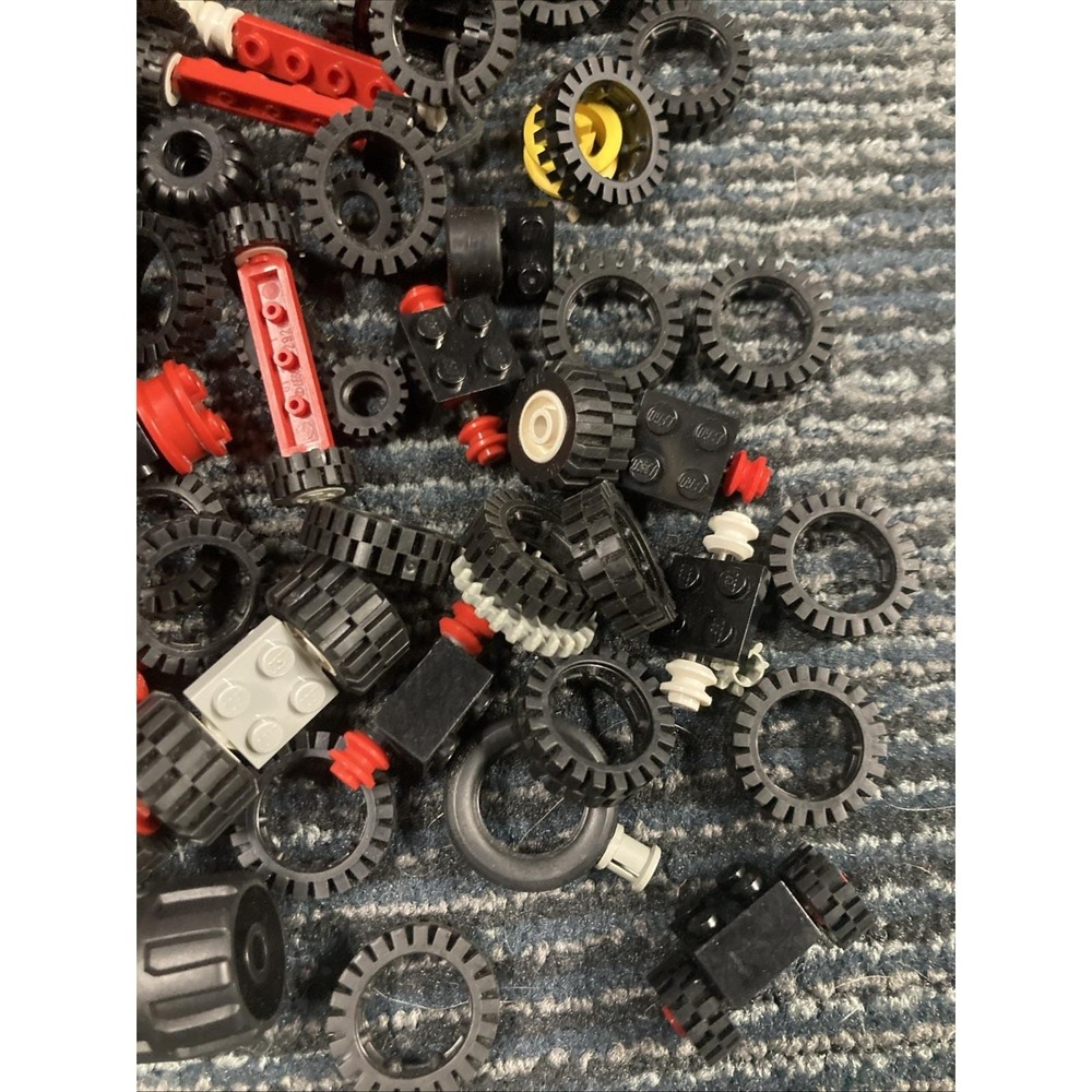 Lot Of 10 Oz Random Lego Wheels And Axles Black - Picture 2 of 7